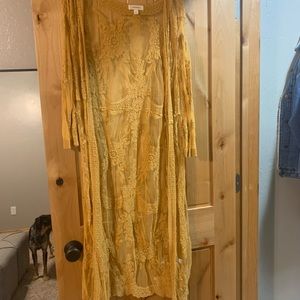 Mustard lace cardigan